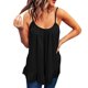 thumbnail image 1 of Playeras,Blusas y Tops,Ropa para Mujer Camisetas Sin Mangas Mujer Verano de las mujeres volantes chifón Top suelto versátil chaleco mujer blusa camisetas (Black, XXL), 1 of 5