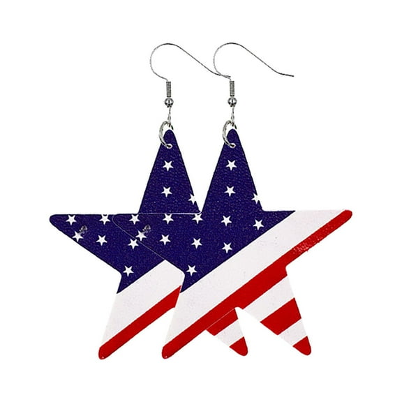 OAVQHLG3B American Flag Earrings 4th of July Earrings Patriotic Star Earring for Independence Day Gift