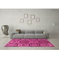 thumbnail image 3 of Ahgly Company Indoor Round Abstract Pink Modern Area Rugs, 6' Round, 3 of 4