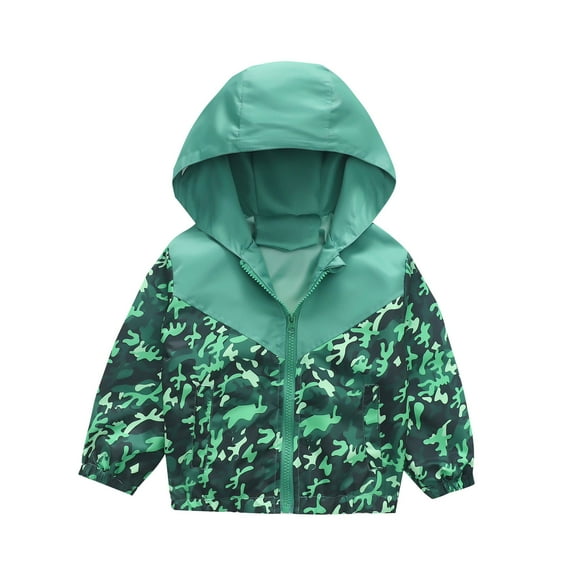 Avrntaa Boys Lightweight Jacket - Cute Pattern Graphic Jacket with Hood Toddler Kid Fashion Jackets Kids Clearance Clothes Green Jacket Size 8-9Y