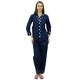 thumbnail image 5 of Bimba Women's Pyjama Set Nightsuit Sleepwear Cotton Buttondown Shirt & Pant Nightwear, 5 of 5