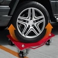 thumbnail image 5 of COZONY Car Tire Dolly, 4 Pcs Steel Tire Moving Dolly, Heavy Duty Vehicle Auto Repair Dolly, Each 1500lbs, 360° Rotatable, Red, 5 of 6