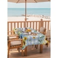 thumbnail image 2 of Outdoor Tablecloths with Umbrella Hole & Zipper, Spring Dog Tablecloth Rectangle 60x84 Inch, Sunflower Daisy Botanical Blue Plaid Waterproof Table Cloth, Patio/Pool/Picnic Table Covers, 2 of 8
