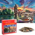 thumbnail image 2 of Ludlz Puzzles for Adults 500 Pieces - Wooden Jigsaw Puzzle Boat View Town Oil Painting Puzzle for Home Wall Decoration,Preschool Toys Puzzles, 2 of 2