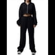 thumbnail image 1 of Conjunto Deportivo para Mujer: Sudadera con Capucha y Cremallera de Larga con Pantalones de Color Liso con Cordones - Conjunto de Dos Piezas Negro L, 1 of 6