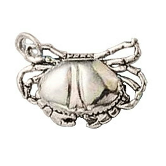Sterling Silver 16" 1.2mm Box Chain 3D Detailed Crab Pendant Necklace