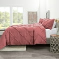 thumbnail image 3 of Nestl 3 Piece Pinch Pleated Pintuck Duvet Cover Set with Shams, Soft Microfiber,Button Closure Bedding Set, Full - Mauve, 3 of 9