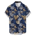 thumbnail image 4 of Cllios Men's Hawaiian Shirt Big and Tall Tropical Print Aloha Tops Vacation Lapel Collared Short Sleeve T-shirts Cotton Button Down Bowling Shirts S-5XL, 4 of 6
