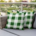 thumbnail image 5 of Pack of 2 Outdoor Pillow Covers 18x18 Inch Waterproof Green Plaid Throw Pillow Covers,Decorative Couch Pillow Shams Protectors Spring Summer Farmhouse Buffalo Checkered Patio Cushion Pillowcases, 5 of 8