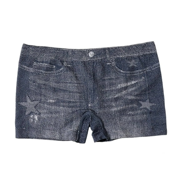UANWENN Women's Stretchy Denim Look Shorts High Waist Comfortable Breathable Summer Casual Basic Shorts for Daily Wear with Tops Womens Dance Shorts Anime Shorts for Women Soft Pajamas for Women