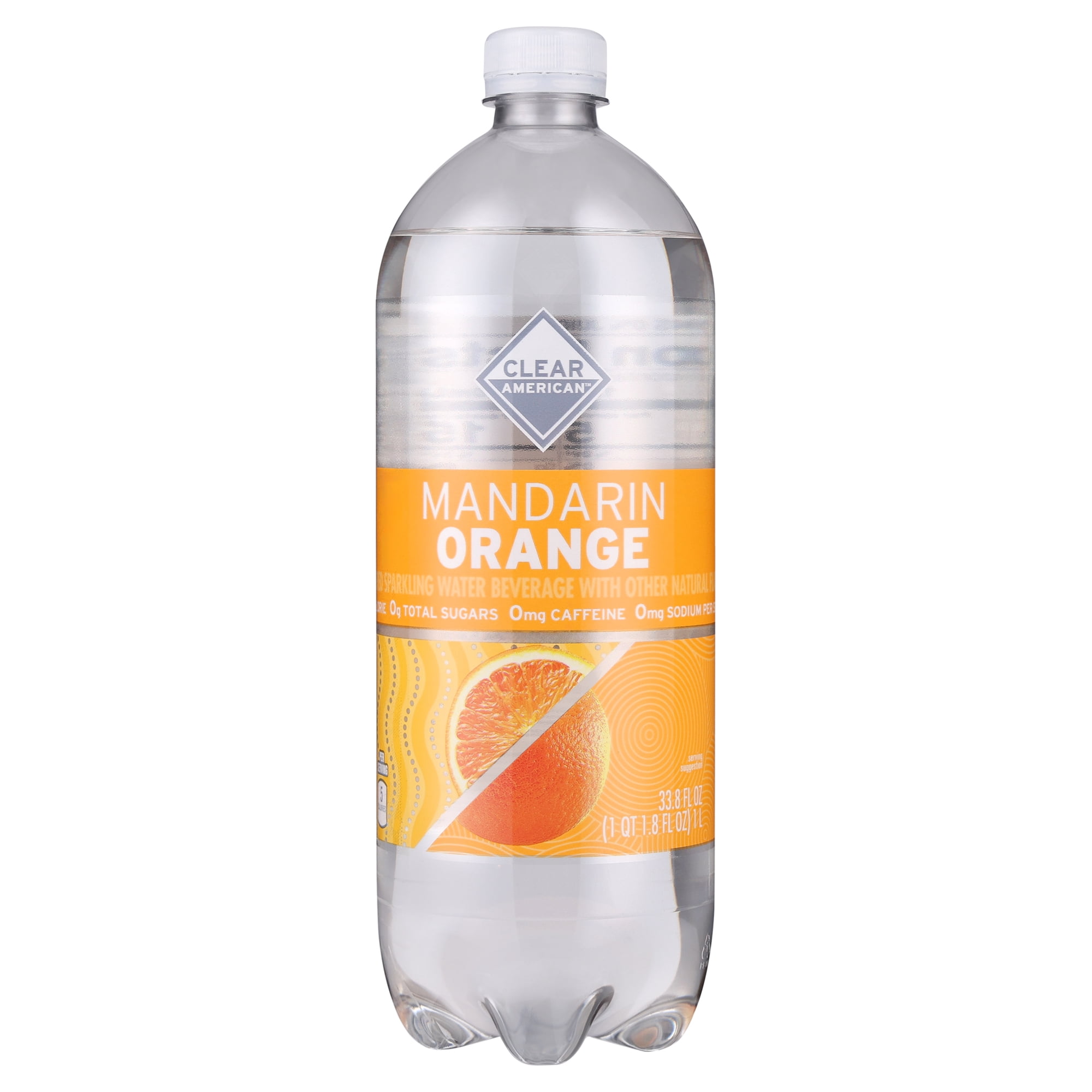 Clear American Mandarin Orange Flavored Sparkling Water, 33.8 fl oz Bottle