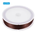 thumbnail image 3 of Uxcell 131 Feet Flexible Paddle Florist Wire 0.5mm Beading Wire Metal Floral Stem Wire Brown 3 Rolls, 3 of 6