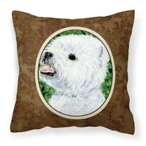 Carolines Treasures SS8802PW1414 Westie Fabric Decorative Pillow, 14Hx14W, multicolor