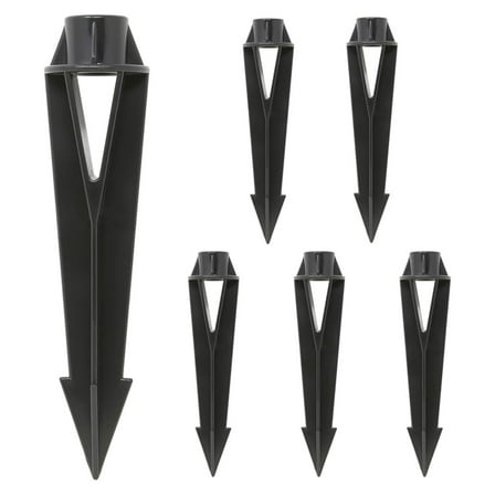 Ground Stakes 6 Pack - 9 Inch Heavy Duty Steel Tent Stakes, 1/2-14 NPSM Threaded, 2 Inch Diameter for Outdoor Anchoring, Camping, Garden, and Landscape