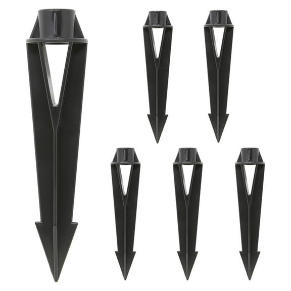 Ground Stakes 6 Pack - 9 Inch Heavy Duty Steel Tent Stakes, 1/2-14 NPSM Threaded, 2 Inch Diameter for Outdoor Anchoring, Camping, Garden, and Landscape