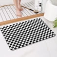 thumbnail image 4 of Black White Checkered Pattern Bathroom Rugs Mat,Non Slip Microfiber Bathroom Rug,Rubber Backing,Soft Bathroom Mats for Bathroom Floor,Tub and Shower,17x27in(43x68cm), 4 of 5