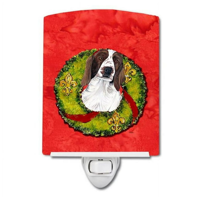 Carolines Treasures SC9084CNL Welsh Springer Spaniel Christmas Wreath Ceramic Night Light