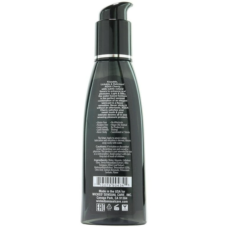 Wicked Aqua Flavored Water Based Personal Lubricant, Sweet Peach, 2 oz Gel 