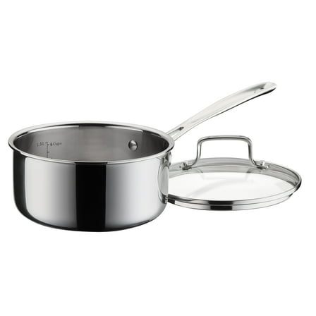 Cuisinart Classic 2 Qt. Tri-Ply Stainless Steel Saucepan with Tempered Glass Lid