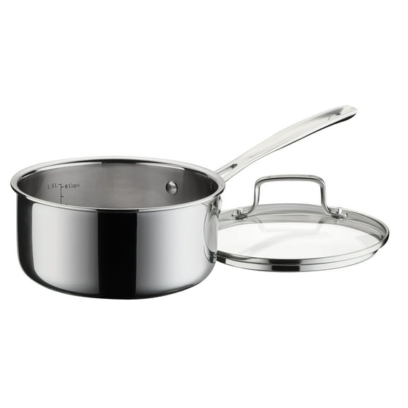 Cuisinart Classic 2 Qt. Tri-Ply Stainless Steel Saucepan with Tempered Glass Lid