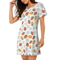 thumbnail image 2 of Logiee Floral Strawberr Print Nightgowns for Women,Soft Short-Sleeved Lightweight Sleepwear, Loose Sleepshirts, 2 of 6