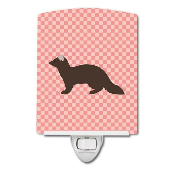 Sable Marten Pink Check Ceramic Night Light