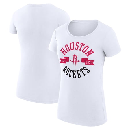 Women s G-III 4Her by Carl Banks White Houston Rockets Super-Slim Fit Lightweight Large City Logo T-Shirt