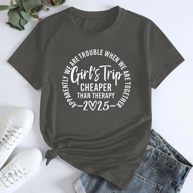 T-Shirt à Manches Courtes pour Femmes Seductiva Soldes de Liquidation Voyage de Fille 2025 T-Shirt Mode pour Femmes Col Rond Décontracté Manches Courtes0