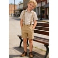thumbnail image 3 of Aideaone Boys Button Down Shirts Short Sleeve Solid Striple Seersucker Shirt with Chest Pocket 5-14 Years, 3 of 6