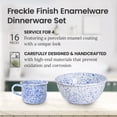thumbnail image 4 of Hand-Painted Enamelware Set of 16 Pieces - Blue Freckles Design - Artesano Home Decor, 4 of 7