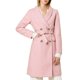thumbnail image 1 of BLAZER LARGO DE MUJER CON SOLAPA CHIC INSPIRADA, DOBLE BOTONADURA, CINTURÓN Y DISEÑO EN CHEVRÓN, TAMAÑO XS, COLOR ROSA, 1 of 8