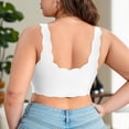thumbnail image 5 of Plus Size Women's Front Closure Bras, Seamless Lace Wireless Push Up Bra No Underwire Full Coverage Comfort Bras Bralettes Bras, 85C-110F, White, 5 of 7