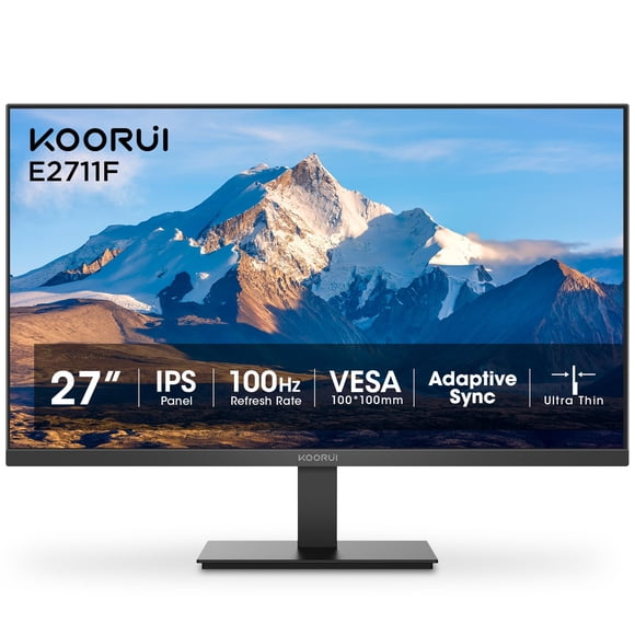 Koorui Monitor De 27 Pulgadas Full Hd 1080P 100 Hz Monitor De Computadora Pantalla Ips Hdmi Vga Tiempo De Respuesta De 4 Ms 100 X 100 Mm Montaje Vesa Sin Marco Inclinación Ergonómica Negro
