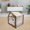 thumbnail image 3 of Beige Pet House, Swirling Leaves Motifs Regular Curved Baroque Floral Design Retro Old World in Mod Art, Outdoor & Indoor Portable Dog Kennel with Pillow and Cover, 5 Sizes, Beige, by Ambesonne, 3 of 5