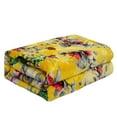 thumbnail image 6 of DaDa Bedding Yellow Farmhouse Rustic Spring Floral Hummingbirds Soft Fleece Throw Blanket (925), 6 of 8