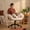 White-Lamb wool, variant on Peispie Criss Cross Office Chair with Foldable Armrests & Wheels, Beige Fabric Desk Chair 300lbs, Mid Back Waterproof Ergonomic Swivel Office Chair for Sitting Cross-Legged, Vanity, Beige