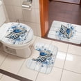 thumbnail image 5 of Summer Conch Bathroom Rugs Set Ocean Underwater Shell Flower Wood Grain Coastal Non Slip Absorbent Soft Bath Mats 3 Piece Set with Bathroom Rug, U-Shaped Floor Mat, Toilet Seat Cover Small Size, 5 of 9