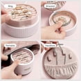thumbnail image 5 of Small Jewelry Box, Travel Jewelry Box, Jewelry Organizer, Double Layer, Flannel Lining(pink), 5 of 5