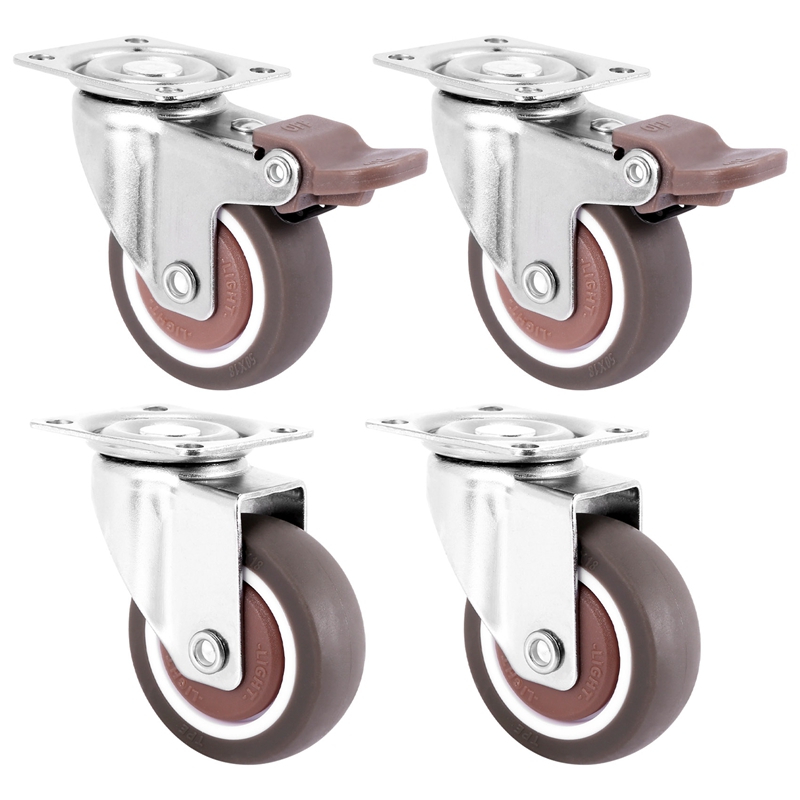 4Pack 2inch Furniture Crib Casters Clamp with Brake Wheels