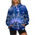 thumbnail image 6 of UPPADA Womens Graphic Hoodies Spring Fall Casual Long Sleeve Hooded Sweatshirts Trendy Loose Fit Pullover Tops Hoodies for Women Blue,S, 6 of 7