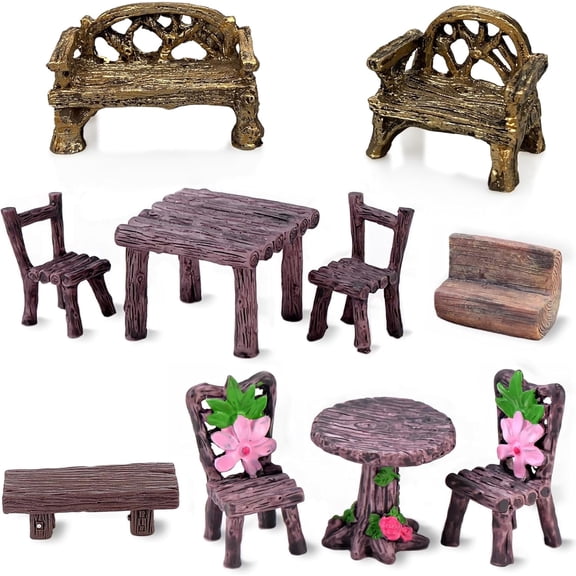 Fairy Garden Accessories Resin Garden Ornaments Miniature Toys DIY Craft Gift, pack of 10