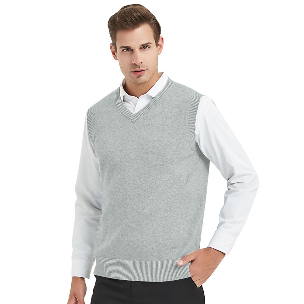 Toptie - TOPTIE Men's 100% Cotton Knit Sweater Vest, V Neck - Walmart ...