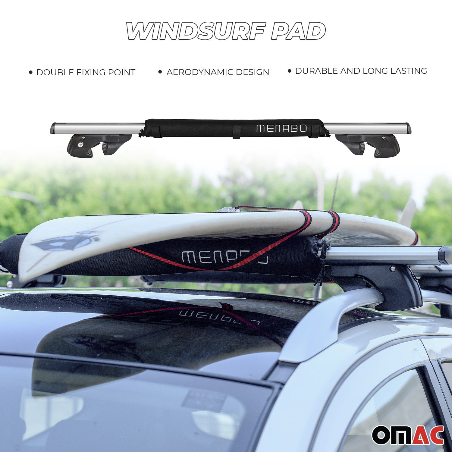 Roof Rack Pads Car Roof Surfboard Windsurf Canoe Crossbar Protection 2