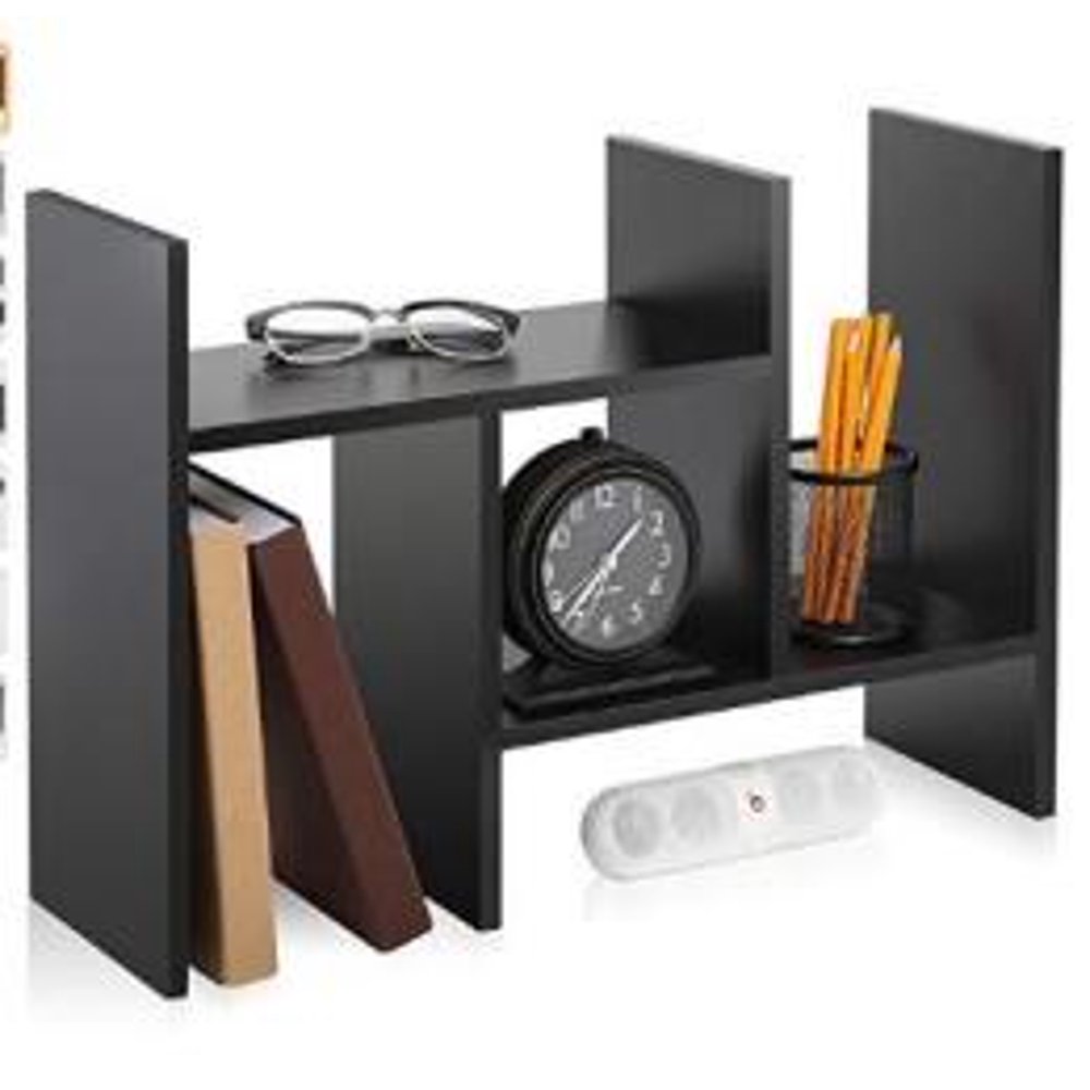 UBesGoo Wood Desktop Bookshelf Assembled Countertop Bookcase Adjustable