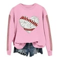 thumbnail image 1 of Chandail en Molleton Uni Femme Printemps Imprimé Baseball Col Rond Ample Décontracté Chandail à Capuchon - Hontri, 1 of 4