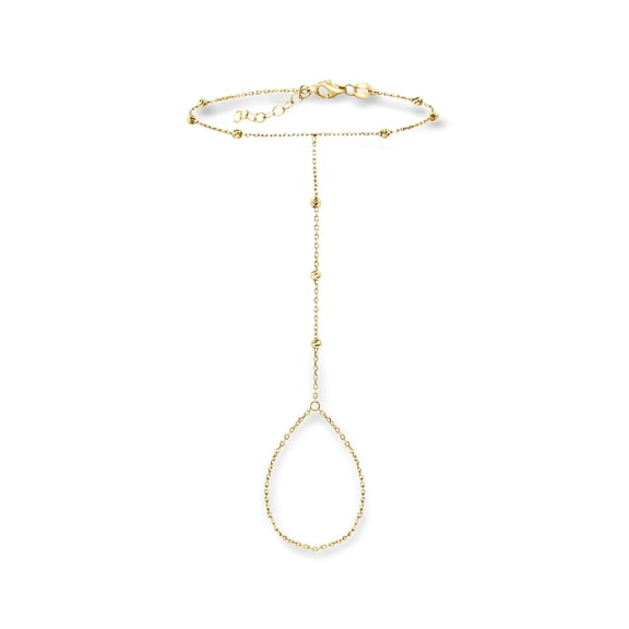 Pure Collection by Ross-Simons 14kt Yellow Gold Beaded Hand Chain Bracelet, Women's, Adult