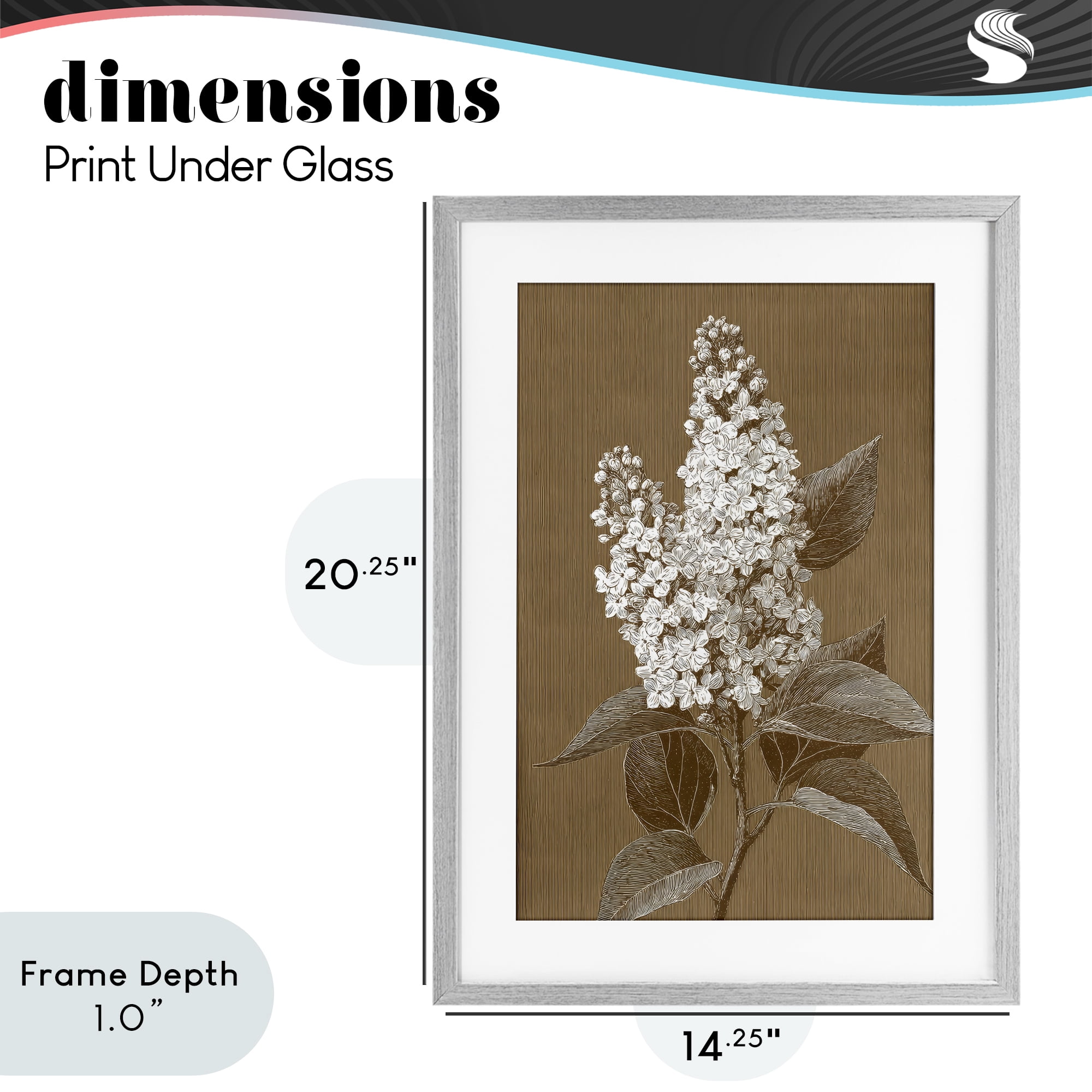 Stupell Industries Vintage Striped Lilac Study Gray Framed Print Under Glass, design by Petal Prints Design