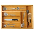 thumbnail image 5 of Vaiyer Bamboo Expandable Drawer Organizer for Utensils Holder Expands up to 17.5 inches wide, Adjustable Cutlery Tray, Wood Drawer Dividers Organizer or Flatware, Silverware, Knives in Kitchen, 5 of 7