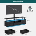 thumbnail image 3 of Plonmago TV Stand with Mount, LED Light,Power Outlets and 5 Storage Drawers,for 32/55/65/70 inch TVs, 51.2" TV Console Table for Living Room Bedroom,Black, 3 of 8