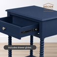 thumbnail image 5 of Decor Therapy Preston Traditional Single Drawer Side Table, Classic Bedside End Table with Lower Shelf, Navy, 5 of 7